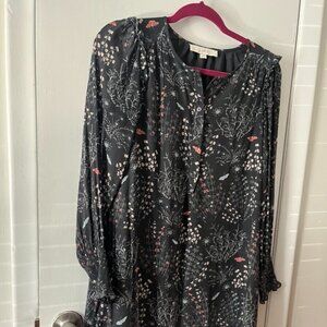 ANN TAYLOR LOFT Floral long sleeve Lined Dress SZ XS